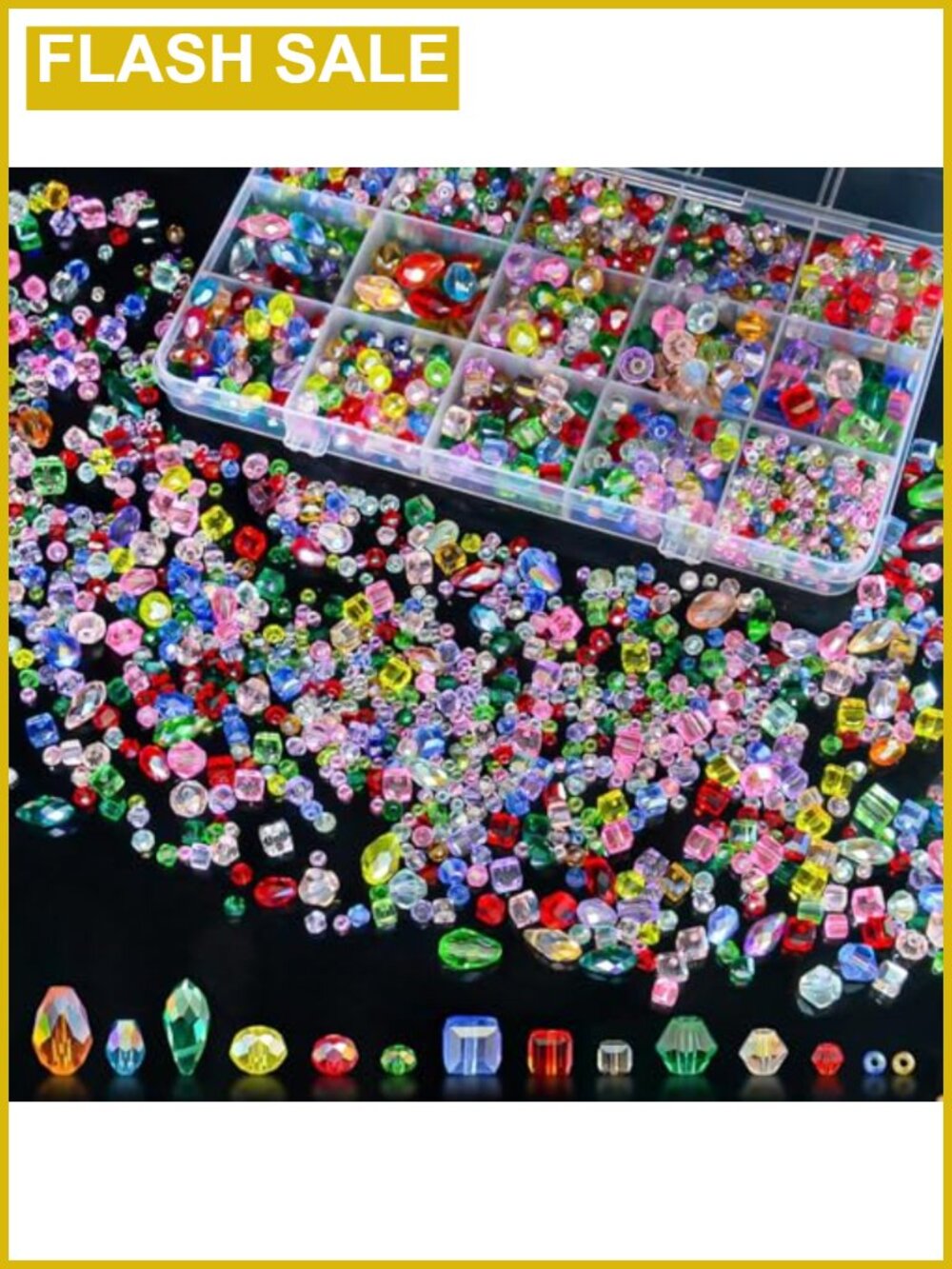 1500 Pcs Crystal Glass Beads Jewelry Making 12 Styles DIY Bracelet Necklace